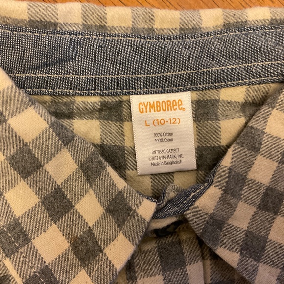 GYMBOREE boys plaid shirt - size 10/12 - Picture 2 of 4